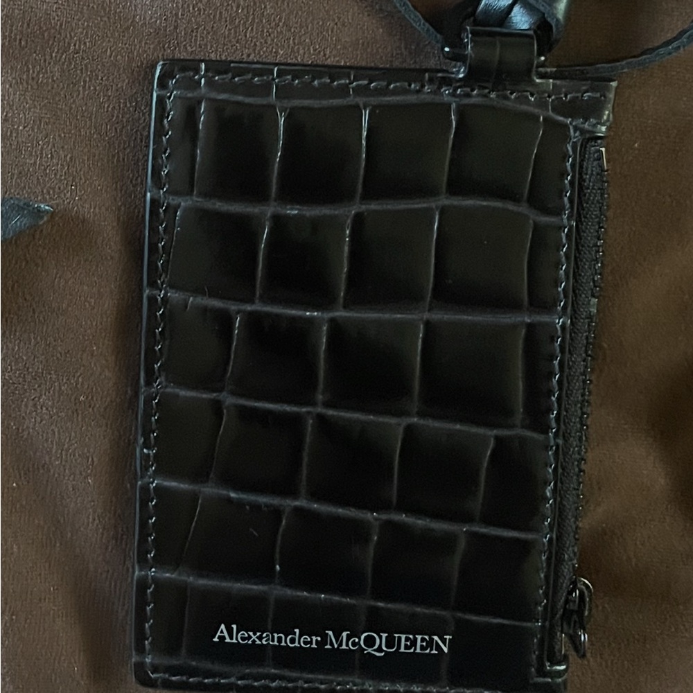 Alexander McQueen 1 1Day Sale Black Croc-Embossed Leather Purse | Card Holder